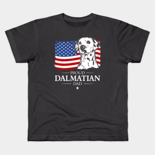 Proud Dalmatian Dad American Flag patriotic dog Kids T-Shirt